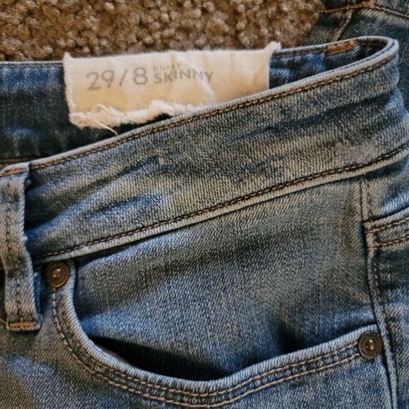 NEW LOFT Ann Taylor 'Curvy Skinny' Distressed Medium Blue Jean - Picture 9 of 13